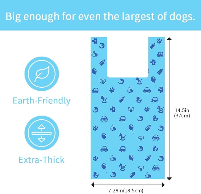 Dog poop bag 100 Counts Biodegradable Poop Bags | Dog Waste Bags, Unscented with Easy-tie Handles Poop Bags for Dogs, Eco-Friendly, Leak Proof, Easy Open, 7.3x 14.5 Inches
