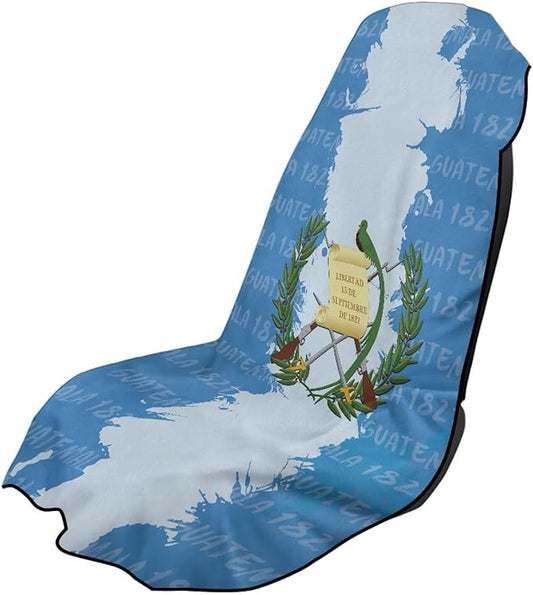 SEANATIVE Car Seat Cover Car Towel - Washable Sweat Protector for Workout, Sports Towel Cushion Cover, Women Men Dogs' Universal Seat Covers for Cars Trucks SUV, Flag of Guatemala Print