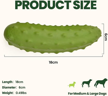 Tough Squeaky Dog Toys, Durable Dog Chew Toy with Natural Rubber, Teething Toys for Medium Large Breeds, Cucumber Pickle Shape