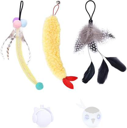 ORSDA 3 PCS Replacement Refills, Feather Tail, Elastic Net Tail, Plush Shrimps for Automatic Kitten Toys, only Suitable T93&T96 Cat Ball Toy