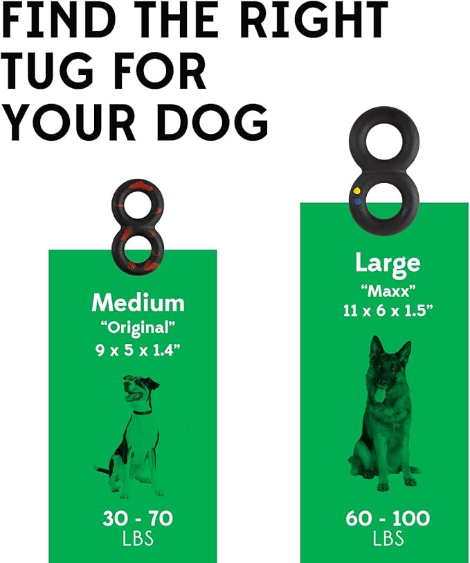 Goughnuts — Dog Toys for Aggressive Chewers | Virtually Indestructible Pull Toy for Medium Breeds Such as Pit Bulls and German Shepherds | Heavy Duty Tug Dog Toy | Black