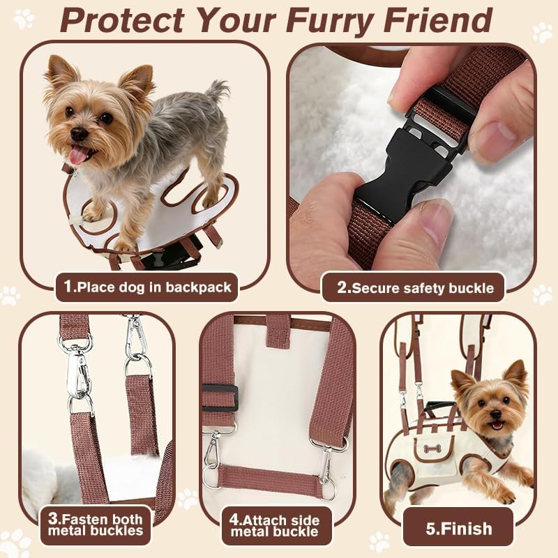 Dog Backpacks Carrier for Full Body Pet Lift Harness Shoulder Sling - Image 3