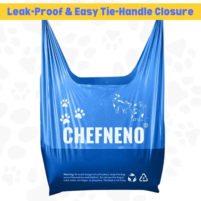 Cat Litter Waste Bags Biodegradable (500 ct., Blue) Bulk Dog Poop Bags with Easy Tie Handles Earth-Friendly Fresh Powder Scented Doggy Poop Diaper Bag Disposable Sanitary Pad Waste Bags (500 Bags)