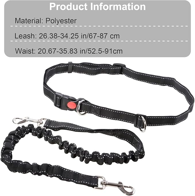 Hands Free Dog Leash, 1 PCS Dog Waist Belt with Leash Elastic Dog Running Belt with Waist Belt for Medium and Large Dog