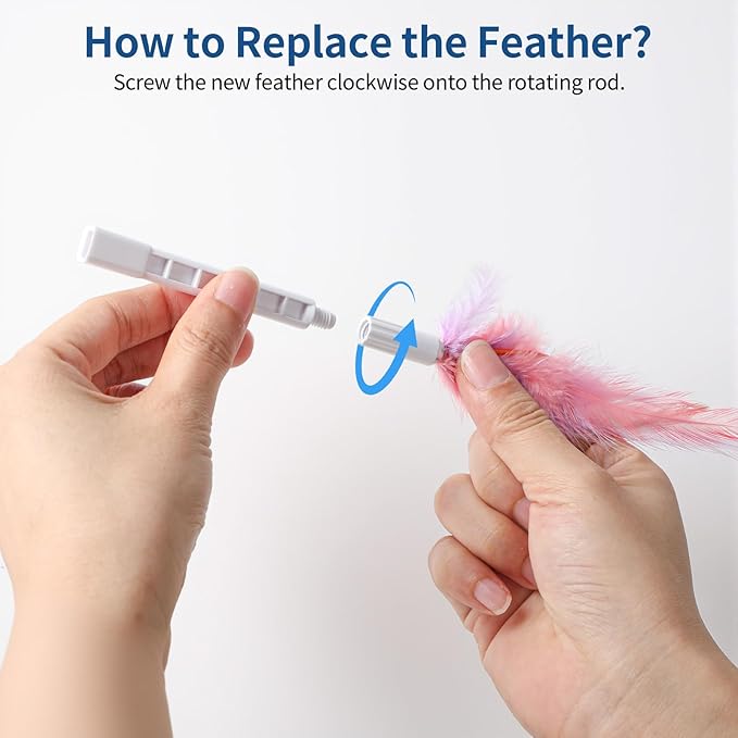 3 Packs Replacement Feathers Compatible with Interactive Cat Toy OK013, Only 3 pcs Accessoriesis