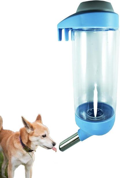 Dog Crate Water Bottle Dispenser - No Drip Dog Kennel Water Dispenser & Cage Bottle - Easy-to-Use Water Bottle for Cat Crate - Perfect for Keeping Your Pet Hydrated (Blue)-500ML