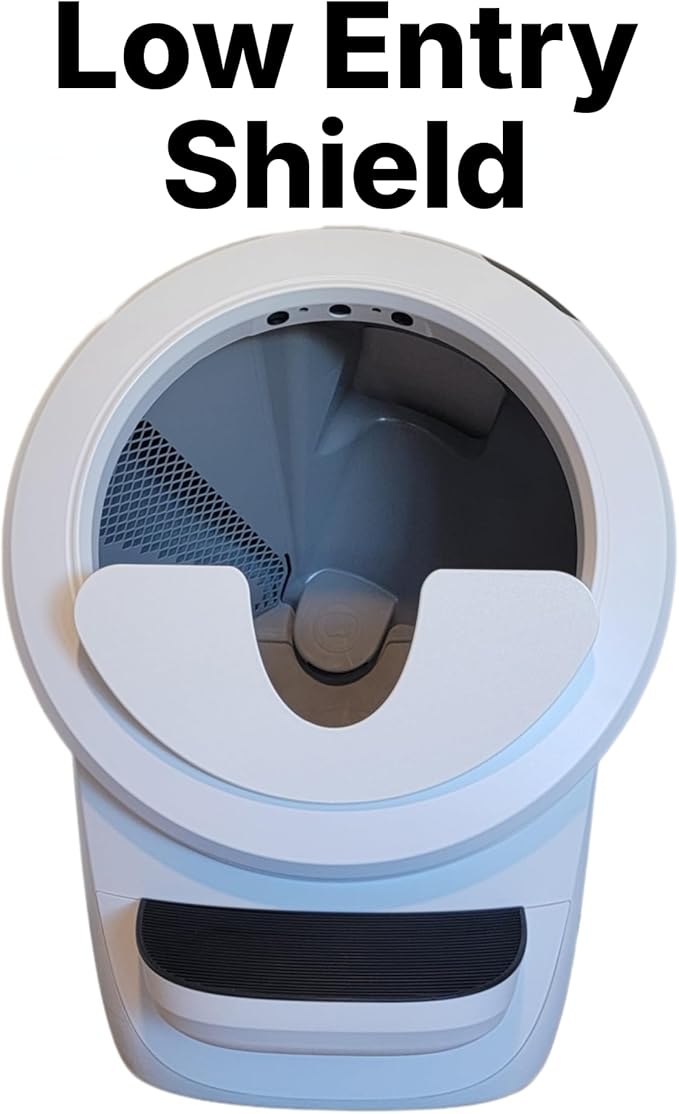 Low Entry Max Shield for Litter-Robot 4: Anti-Flicking, Single Part (White Low Entry Shield)