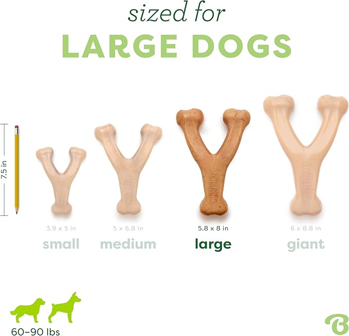 Benebone Wishbone Durable Dog Chew Toy for Aggressive Chewers, Made in USA, Large, Real Chicken Flavor