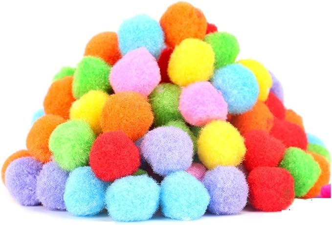 PET SHOW 50pcs 1.5"/3.8cm Cat Toy Balls Soft Kitten Pompon Toys Indoor Cats Interactive Playing Quiet Ball Cats Favorite Toy Assorted 10 Colors
