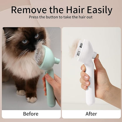 Cat Steam Brush 3-in-1 Pet Steam Brushes for Dogs and Cats - Self-Cleaning Grooming Brush with Steam Spray, Hair Removal Comb for Long Haired Cats and Dogs