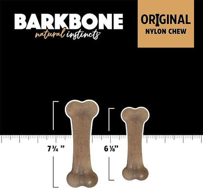 Pet Qwerks Original BarkBone - Nylon Dog Bone for Aggressive Chewers - Bacon Flavor - 7.75"