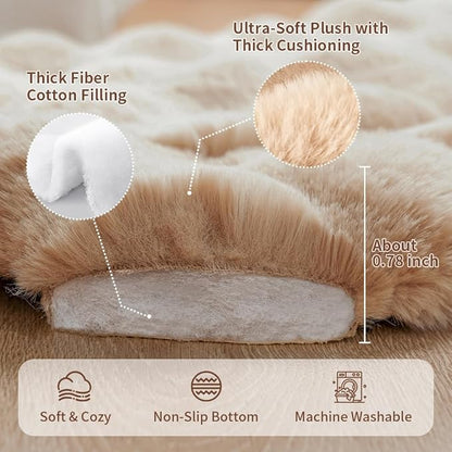 Cat Bed Mat, Soft Plush Faux Fur Kneading Pet Bed, Machine Washable Cat Sleeping Pad for Indoor Cats & Kittens, Non-Slip Fluffy Cat Rug for Couch Sofa Floor, 23x15 Inch Coffee