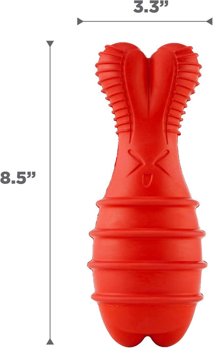 Outward Hound Grunt Fetch Stick Dog Toy, Bunny, Red