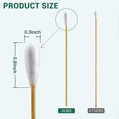 200PCS Large Cotton Swabs, Dog Cotton Swabs for Ears, 6" Long Dog Ear Swabs Large Size, Highly Absorbent Cotton Buds with Strong Bamboo Stick, Specially Designed for Dogs Cats Ear Cleaning, Pet Care