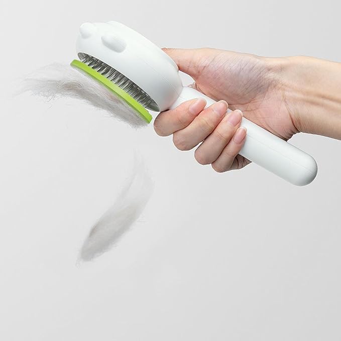 Magic Pet Grooming Brush, Self-Cleaning for Long Hair Cats and Dogs (Green)