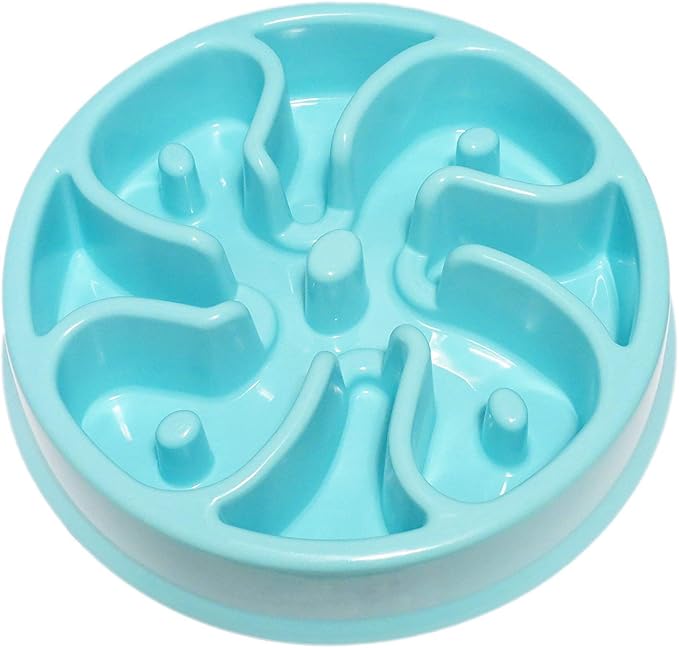 WenYing Slow Feeder Puzzle Dog Bowls, Interactive Bloat Stop Busy Bowl, Food Water Fun Feeding, Non-Slip Anti Choke Healthy Diet Bowls (Blue 1)