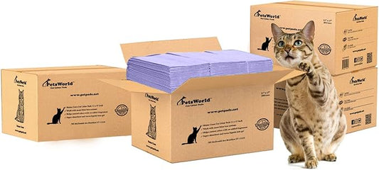 PetsWorld Universal Fit Cat Pad Refills for Litter Box, Unscented, Odor Control, Pack of 800