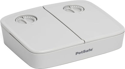 PetSafe Analog 2 Meal Programmable Pet Feeder, Automatic Dog and Cat Feeder - Dry or Semi-Moist Pet Food Dispenser, Slow Feed Portion Control (3 Cup/16 Ounce Total Capacity), Tamper-Resistant Design