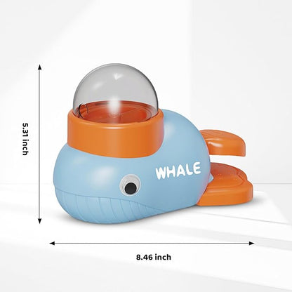 Whale Interactive Dog Treat Dispenser – Press Tail to Release Snacks, Puzzle Slow Feeder Toy for Dogs with Bonus Chew Rope Toy, Fun Training Game & Mental Enrichment, Easy to Clean and Refill (Blue)