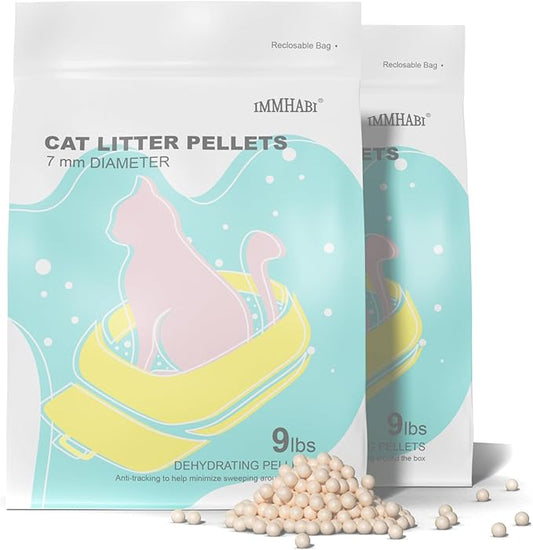 Cat Litter Pellets 18 lbs, Generic Litter Pellets Refills Exclusively for Dual-Layer Litter Box Systems, Dehydrating Pellets, Zeolite, Long-Lasting Odor Control Non-climping Litter