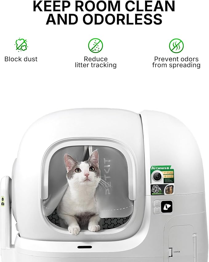 PETKIT Magnetic Dustproof Curtain 3.0 for PUROBOT MAX PRO 2 Self Cleaning Cat Litter Box