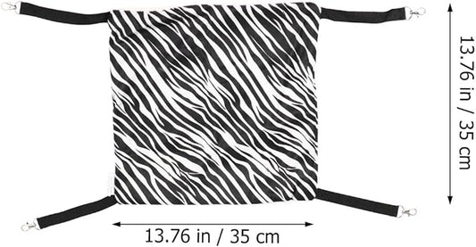 2pcs Reversible Cat Hammock Bed with Breathable Fabric 35x35cm, Hanging Pet Sleeping Bed for Indoor Cats, Black White Polka Dot and Zebra Pattern Pet Nest