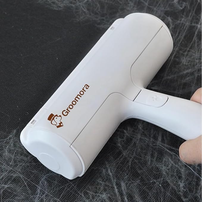Pet Hair Remover Roller - Reusable Lint Roller for Dog & Cat Hair on Furniture, Couch, Carpet, Clothing - Eco-Friendly Portable Fur Remover Tool (White)