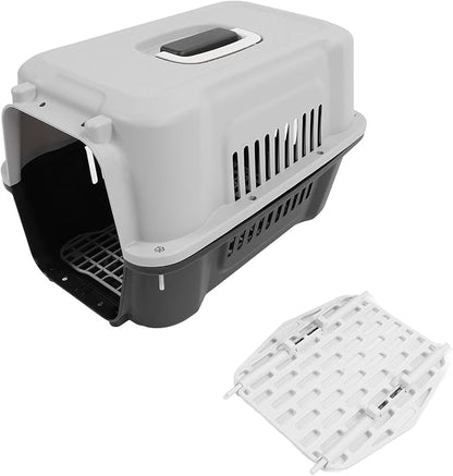 ABS Pet Carrier, Sturdy Hard Plastic Travel Carrier with Superior Ventilation from 4 Sides, Easy to Clean and Maintain, for Small Dogs and Cats, 11.81 x 12.20 x 18.90 Inches