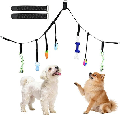 Puppy Hanging Tug Toy with 7 Replaceable Toys Interactive Rope Toy for Small Dogs & Puppies Teething Chew, Enrichment Play, Indoor & Outdoor Dog Pull Toy to Keep Them Busy