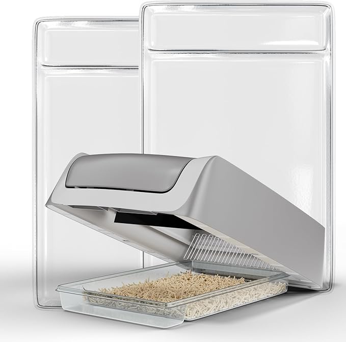 Reusable Litter Tray Compatible with Pet-Safe Scoop-Free Self-Cleaning Cat Litter Boxes - Easy to Clean Durable Litter Box Tray(2 Pieces Refills)