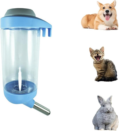 Dog Crate Water Bottle - 12 oz No Drip Kennel Pet Water Dispenser, Easy-to-Use Cage Water Bottle for Dogs, Cats, Small Animals, 350ML, Blue
