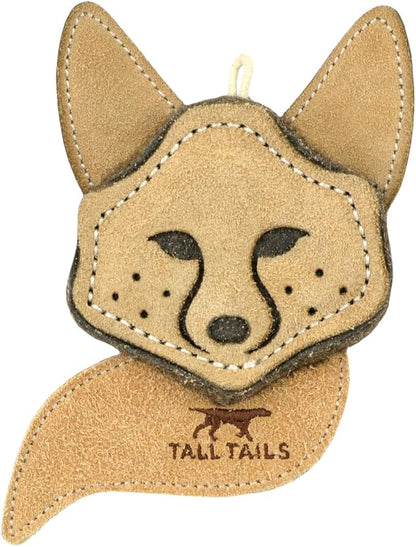 Tall Tails Dog Natural Leather Scrappy Fetch Toy for Dogs, Fox