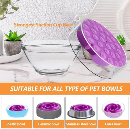 Slow Feeder Dog Bowls Insert, Animire Soft Silicone Slow Eating Dog Food Bowl for Small, Medium and Large Dogs, Compatible with Regular and Elevated Bowls
