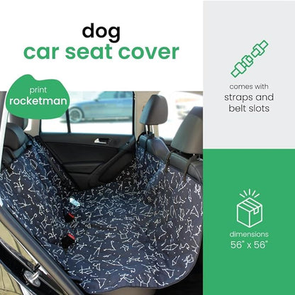 Molly Mutt 3-in-1 Back Seat Cover for Dogs, 100% Cotton Canvas Back Seat Hammock with Headrest Straps, Belt Slots, & Anchors, Non-Skid Cargo Area Cover, Machine Washable, No Harmful Chemicals, 56"x56"