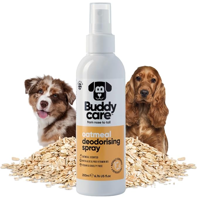 Dog Deodorising Spray - Deodorising Spray for Dogs - With Aloe Vera and Pro Vitamin B5 (Oatmeal, 200ml)