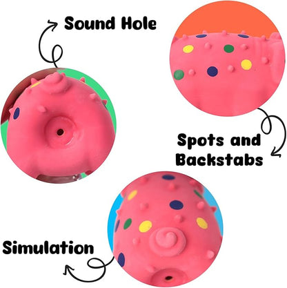POPLAY 3PCS Squeaky Latex Grunting Pig Dog Toys, 4 Inch Prank Nosie Maker Puppy Chew Toys Rubber Squeeze Gift for Dogs
