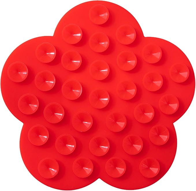 Cats Lick Pad with Suctions Cup Slow Feeders Licking Mat Flower Shape Silicone with Suctions Cup Dog Mat Silicone Dog Treat