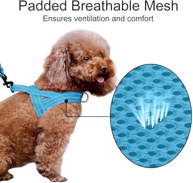 Plutus Pet No Pull Dog Harness with Breathable Mesh Padded, Adjustable Reflective Escape Proof Dog Harness, Quick Fit Dog Vest Harness for Small Medium Large Dogs(S, Cyan)