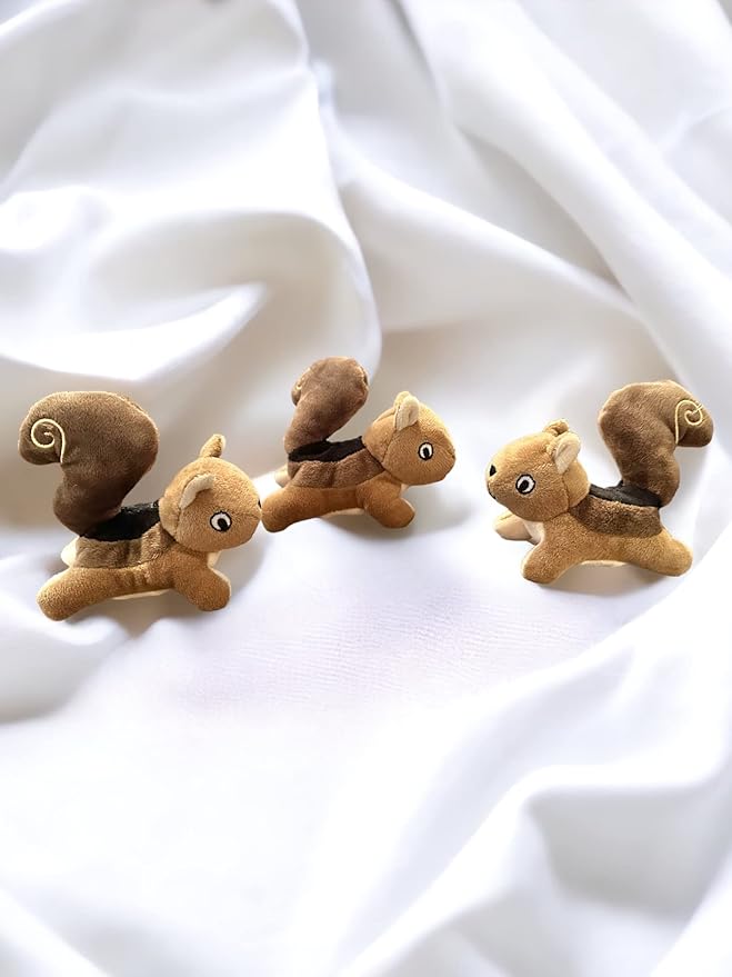 Glow Pups Hide and Seek Dog Toy, Stuffed Animal Tree House, Burrow Dog Toy, Hide and Seek Toy for Small Dogs (Replacement Animals, Squirrel)