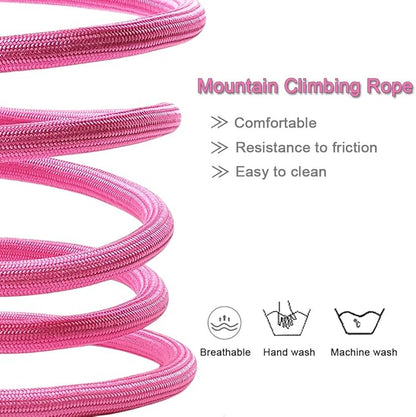 MayPaw 4/6 /8/10 FT Dog Leash, Classic Solid Colors, Strong Nylon Rope Dog Leash Reinforced with Leather Tailor Connection Heavy Duty Silver Clasp (Pink, 10ft*1/2")
