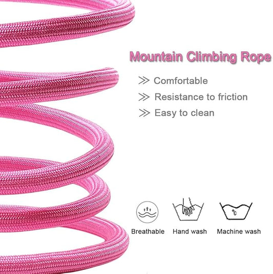 MayPaw 4/6 /8/10 FT Dog Leash, Classic Solid Colors, Strong Nylon Rope Dog Leash Reinforced with Leather Tailor Connection Heavy Duty Silver Clasp (Pink, 10ft*1/2")