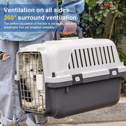 Pet Carrier Airline-Friendly Dog Travel Cage Portable Hard-Sided Pet Carrier for Small and Large Pets Air Box for Home Wall Decor and Office Display