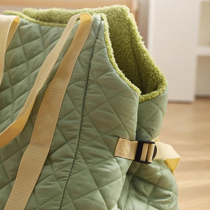 2-in-1 Convertible Pet Carrier & Bed, Soft-Sided Portable Travel Tote with Safety Tether, Pet Car Seat, for Small Dogs & Cats, Soft Plush Inner Lining, Ideal for Car Travel, Shopping - Image 6