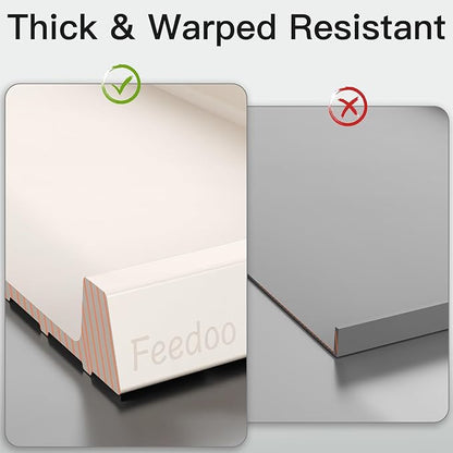 Pet Feeding Mat [Warped Resistant Raised Edge], Water-Proof Silicone Placement for Food Water Bowls, Anti-Slip Base Protect Floor, BPA-Free&Dishwasher-Safe [18.5x11.5inch Small, Sand White]