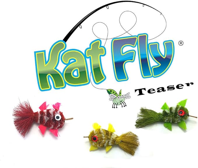 KatFly Cat Toy Wand Refill Attachment Teaser Set - Mini Clownfish (Set2)