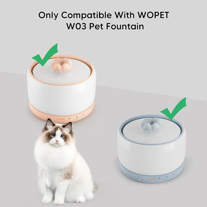 WOPET Cat Water Fountain Filters, Pet Water Fountain Filter Replacement Compatible with W03 & W03 Lite Ceramic Cat Fountain, Dog Fountain Filter Replacement Cats,Pets