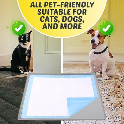 TidyFriend Dog Pad Holder Tray for 36 x 36 Inches Training Pads - Silicon Wee Wee Holder, No Spill Pee Tray for Dogs - Easy to Clean and Store Perfect for Dog Potty (Light Grey)