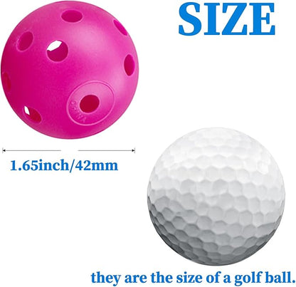 12Pcs Cat Ball Toy, Low Noise No Bells Holey Plastic Cat Balls, Funny Interactive Cats Toys for Indoor Cats, Firm Toy Balls for Kitten Puppy Ferret Bird (1.65", Hot Pink)