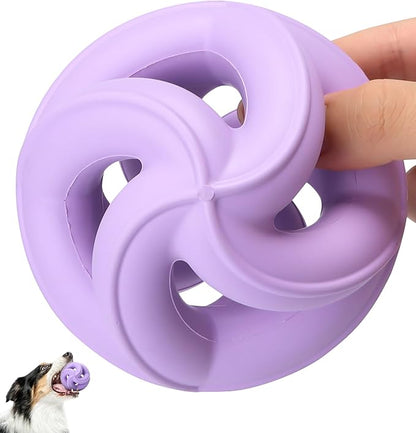 Dog Chew Toys for Aggressive Chewers, Natural Rubber/Interactive Dog Toy for Fetch & Tug, Indestructible Dog Toy - Anxiety Relief & Long Lasting & Training & Dishwasher Safe, Tough Dog Toy, Purple