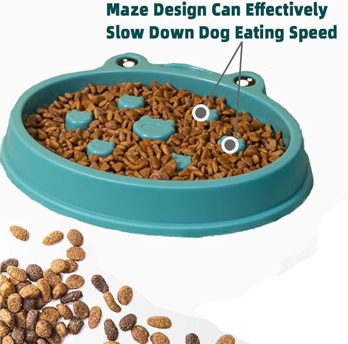 Slow Feeder Dog Bowl,Anti Gulping Healthy Eating Interactive Bloat Stop Fun Alternative Dog Slow Food Feeding Pet Bowl,